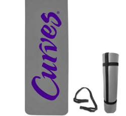 Curves Logo Yoga Mat-Grey